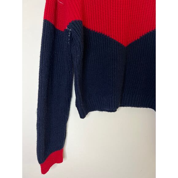 Ten Sixty Sherman Chevron Stripe Colorblock High-Neck Sweater - Picture 14 of 16